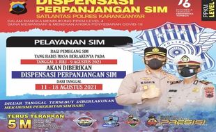 Pengumuman,  Jadwal Pelayanan Dispensasi SIM di Karanganyar Diundur