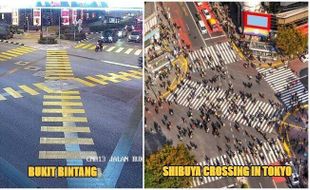 Wow! Bukit Bintang Kuala Lumpur Mirip Shibuya Crossing Tokyo, Begini Komentar Warganet