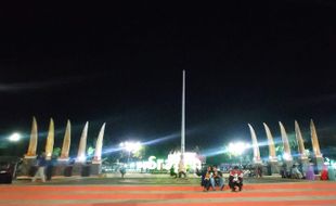 Aturan PPKM Dilonggarkan, Kawasan Alun-Alun Sragen Mulai Ramai