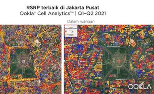 Speedtest Rilis Peta Sinyal, Kawasan Gambir Paling Ramai Warna