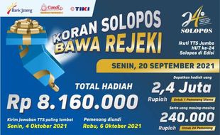 TTS Spesial HUT Solopos Berhadiah Total Rp8 Juta, Netizen Bisa Ikutan