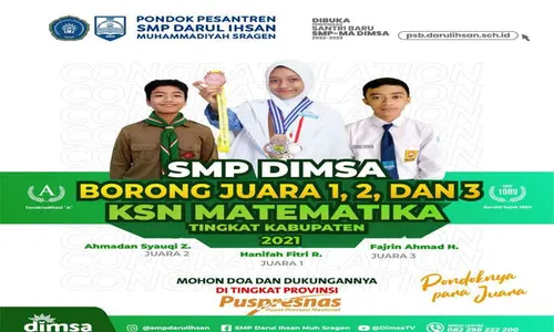 SMP Dimsa Borong Gelar Juara KSN Matematika Tingkat Kabupaten