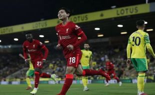 Norwich 0-3 Liverpool: Minamino Cetak Brace, The Reds ke Putaran Empat Piala Liga