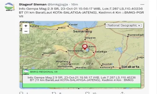 Tak Hanya di Salatiga, Gempa Juga Guncang Semarang & Temanggung