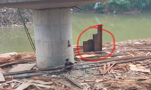 Disebut Ada Makhluk Gaib, Tiang Proyek Jembatan Nambangan Gagal Dicabut