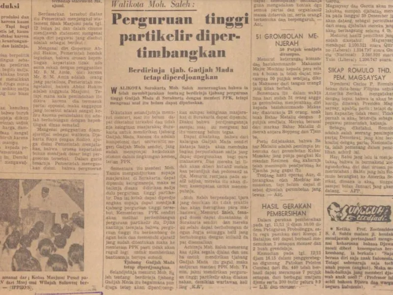 Masyarakat Solo Ingin UGM Membuka Cabang di Kota Ini pada 1953