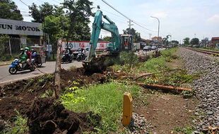 Persiapan Pembangunan Rel Layang Joglo, 186 Pohon Dicabut & Dipindah