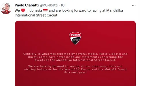 Nama Bos Ducati Ternyata Hanya Dicatut dalam Isu Unboxing Mandalika