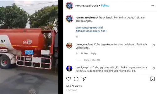 Viral! Truk Tangki BBM Pertamina Terekam Video Kencing di Jalan