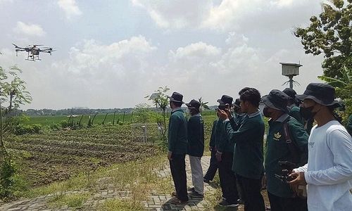 Atasi Hama, Dinas Pertanian Grobogan Kenalkan Drone Penyemprot