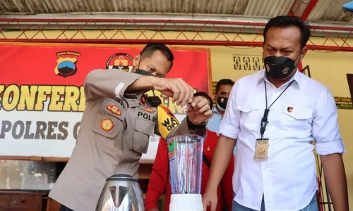 Polres Grobogan Musnahkan Barang Bukti Sabu