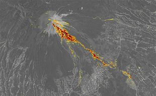 Foto Satelit Aliran Piroklastik Erupsi Gunung Semeru 4 Desember