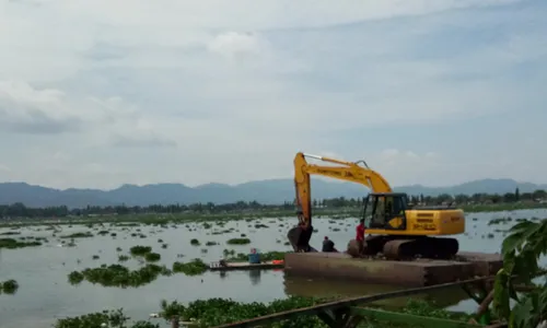 Waduh, 1 Ekskavator Tenggelam Sedalam 3 Meter di Rawa Jombor Klaten