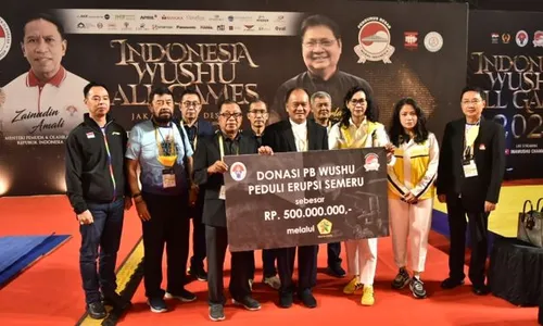 Peduli Korban Erupsi Semeru, PB Wushu Indonesia Donasikan Rp500 Juta