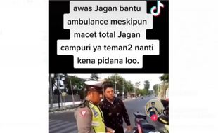 Viral, Pemotor Kena Tilang karena Kawal Ambulans