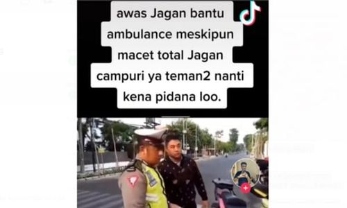 Viral, Pemotor Kena Tilang karena Kawal Ambulans