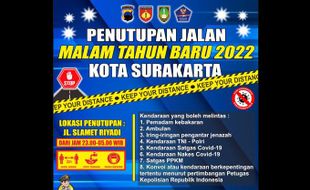 Pengumuman! Penutupan Jl Slamet Riyadi Solo Dipercepat Jadi Pukul 23.00