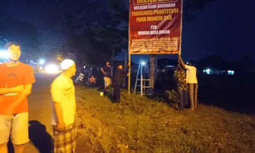 Bolon Colomadu Jadi Lokasi Mangkal PSK, Warga Beraksi Tolak Prostitusi