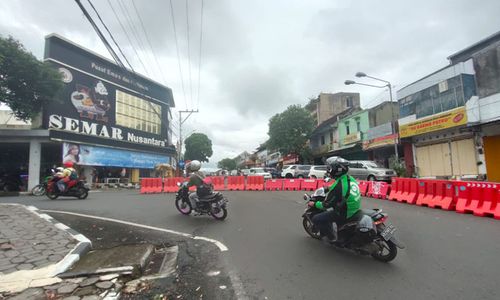 Water Barrier Terpasang, Pengendara Lawan Arus Nihil di Jensud Wonogiri