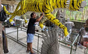 Keren, Lampion Macan Karya Perajin Sukoharjo Ini akan Dipajang di Solo