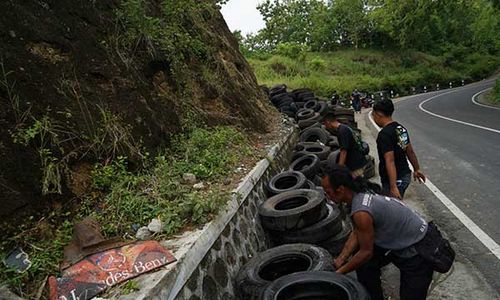 Kecelakaan Maut Bantul, 1.000 Ban Dipasang di Jalur Wisata Mangunan