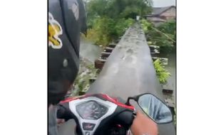 Ekstrem! Jembatan Tanpa Pembatas, Netizen: Mending Cari Jalan Lain