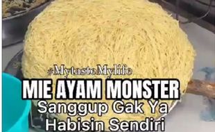 Wah! Ada Mi Ayam Porsi Monster di Jogja, Segini Harganya