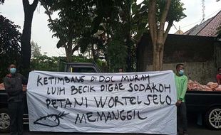 Foto-Foto Aksi Petani Boyolali Jual Wortel Gratis Dampak Harga Anjlok