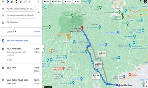 Ini Rute ke Jembatan Gantung Girpasang Klaten