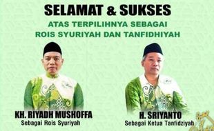 K.H. Riyadh Mushoffa dan H. Sriyanto Pimpin PCNU Sragen