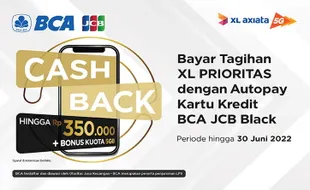 Bayar Tagihan XL Prioritas Pakai KK BCA, Ada Cashback hingga Rp350.000