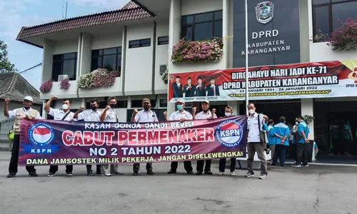 Pekerja Desak DPRD Karanganyar Buat Rekomendasi Tolak Aturan Soal JHT