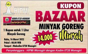 Hipmi & Kodim Wonogiri Siapkan 1.000 Liter Minyak Goreng, Ini Syaratnya