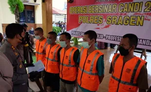 Polres Sragen Tangkap 6 Pengguna Sabu-Sabu dan Ganja