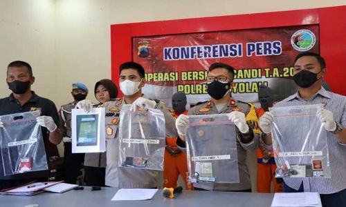 Polisi Boyolali Ciduk 5 Pengguna Narkoba Selama Operasi Bersinar Candi