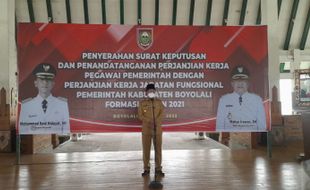 104 PPPK Nonguru Boyolali Formasi 2021 Terima SK, Ini Pesan Bupati Said