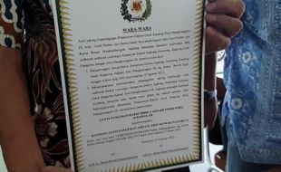 Begini Penampakan Surat Wara-Wara GPH Bhre Sebagai Mangkunagoro X