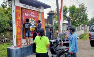 2 Tugu Perguruan Silat di Sambungmacan Sragen Disiram Cat