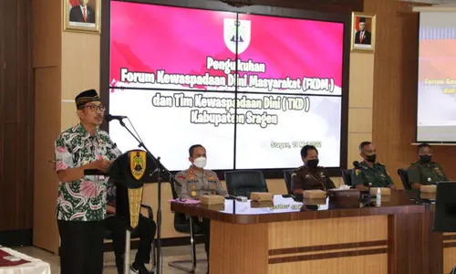 Jelang Pemilu, Wabup Sragen Kukuhkan Forum Kewaspadaan Dini Masyarakat