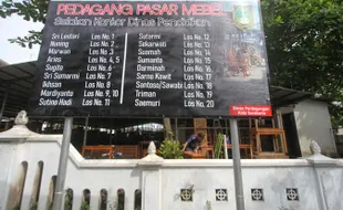 48 Los Untuk Pedagang Mebel Solo di Pasar Darurat, Ini Pembagiannya