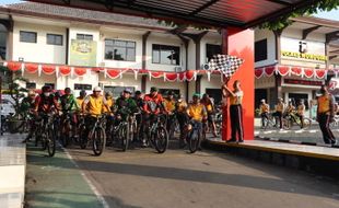 Fun Bike HUT ke-76 Bhayangkara Polres Wonogiri Tempuh Jarak 10 Km