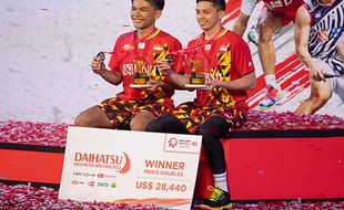 Momen Ganda Putra Indonesia Fajar/Rian Raih Juara Indonesia Masters