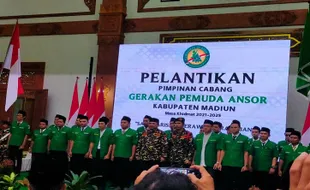 Lantik Ketua GP Ansor Madiun & Ponorogo, Gus Yaqut: Harus Lebih Solid