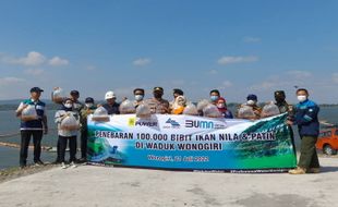 Lestarikan Ekosistem! 100.000 Benih Ikan Ditebar di WGM Wonogiri