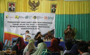 Pencairan UGR Tol di Menden Klaten Sisakan 1 Warga