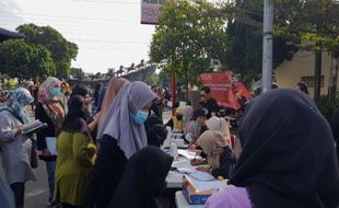 Sangat Membantu! Warga Serbu Gerai Vaksin Dinkes Boyolali saat CFD