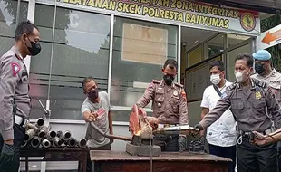 Polresta Banyumas Musnahkan 800 Knalpot Brong, Begini Caranya