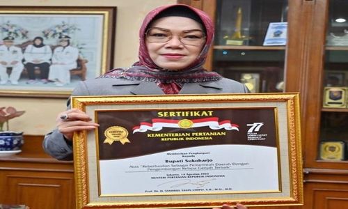 Sukoharjo Terima Penghargaan Golden Certificate Award, Ini Pesan Bupati