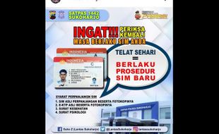 Ingat Lur! Telat Perpanjang SIM 1 Hari di Sukoharjo Harus Bikin Baru