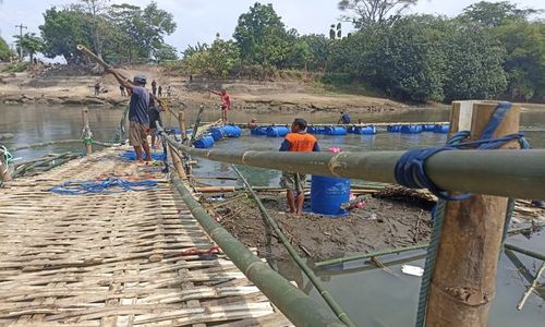 Debit Air Bengawan Solo Tinggi, Dua Jembatan Sasak Tak Beroperasi